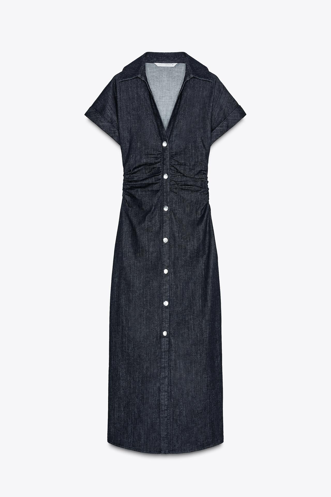 INÈS | ROBE BOUTONNÉE EN DENIM SCULPTANTE