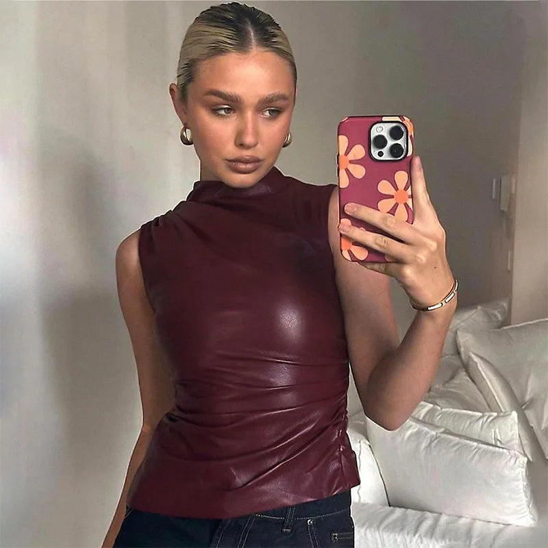 FLEUR | TOP EN CUIR ÉLÉGANT