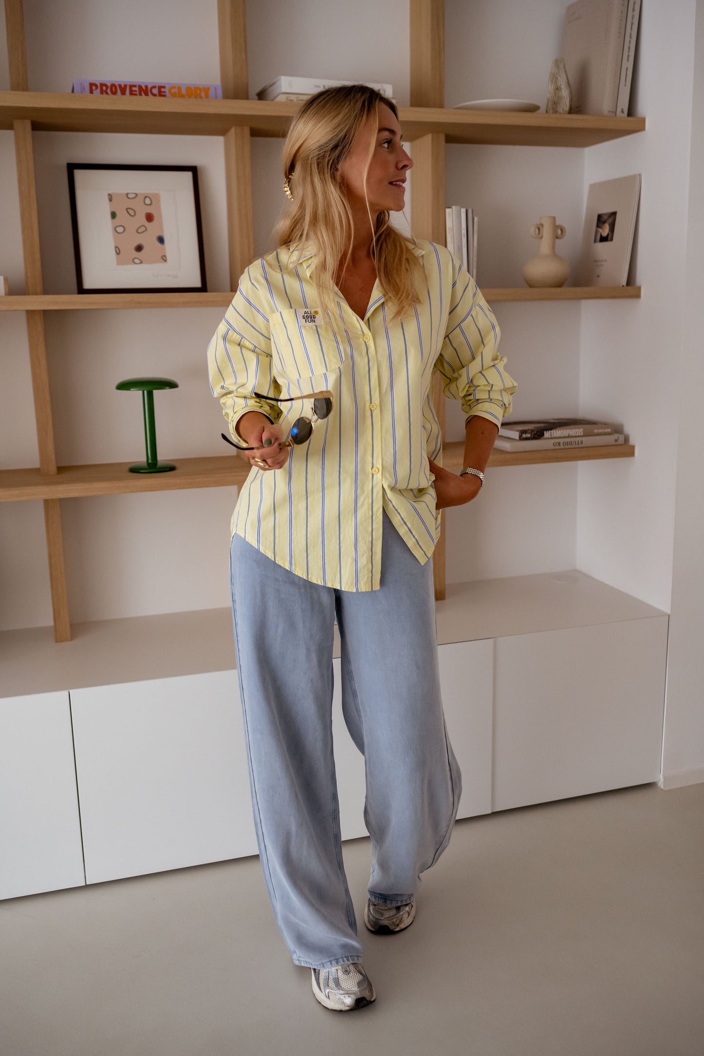 Chemise Happy - à lignes jaune