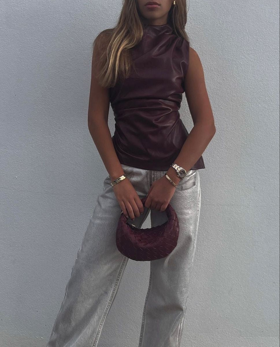 FLEUR | TOP EN CUIR ÉLÉGANT