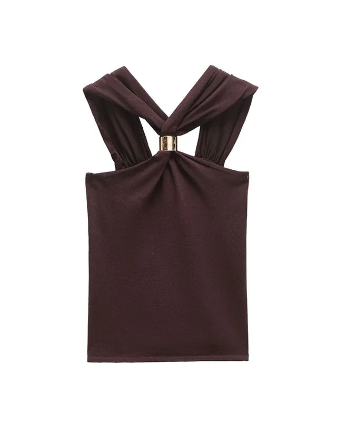 OLIVIA | Mocha Halter Top