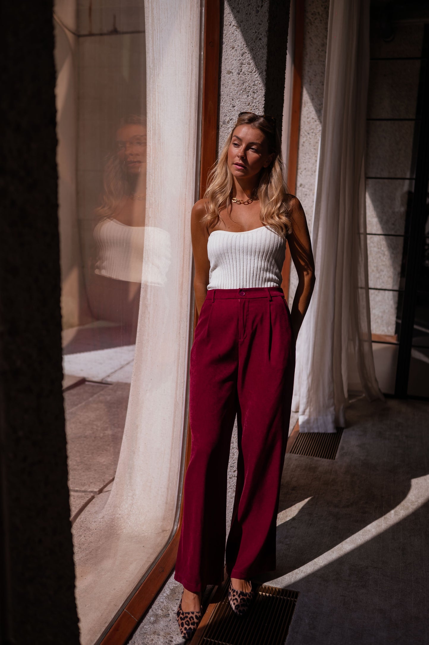 Pantalon Azra - bordeaux