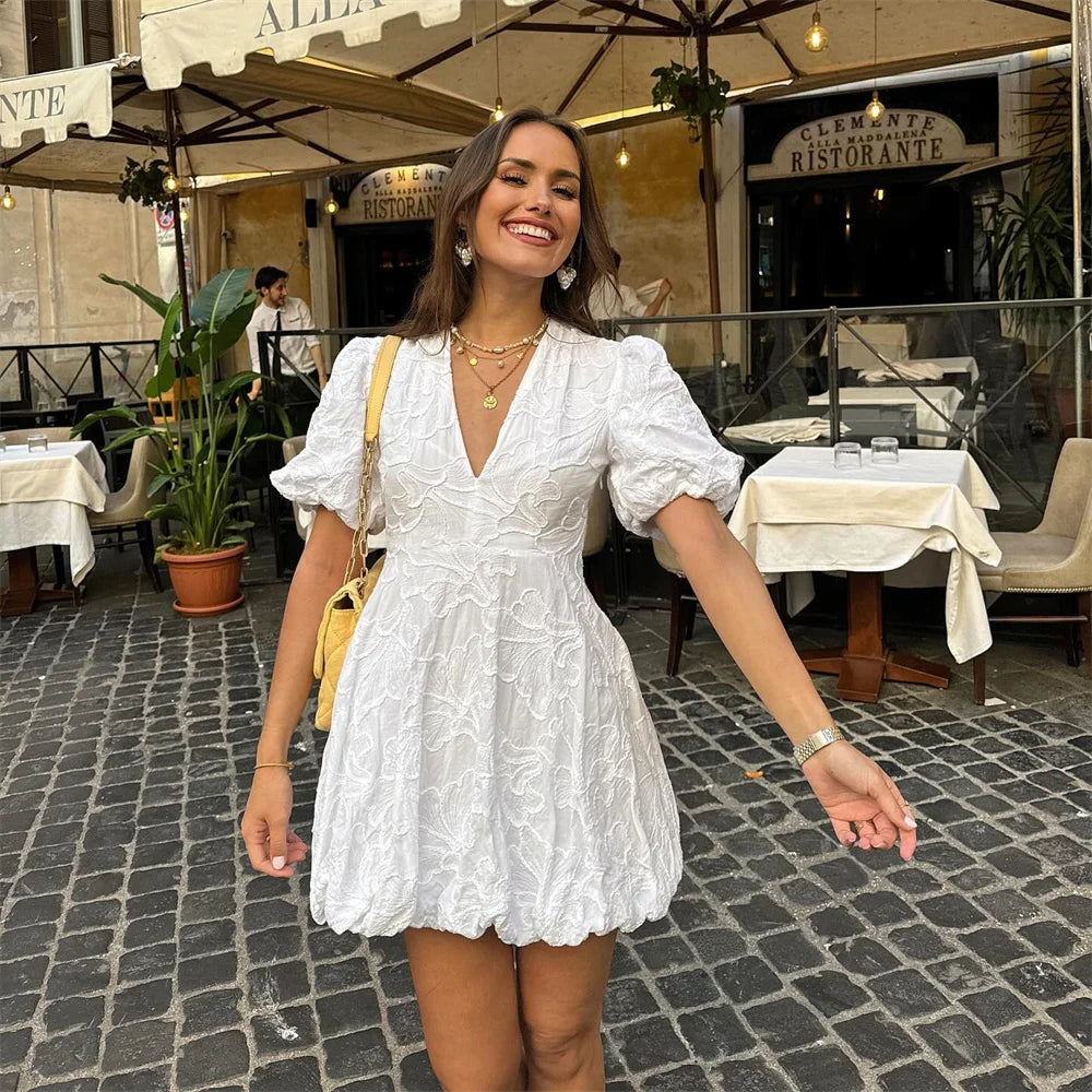 ESTELLE | ROBE D'ÉTÉ ÉLÉGANTE BLANCHE