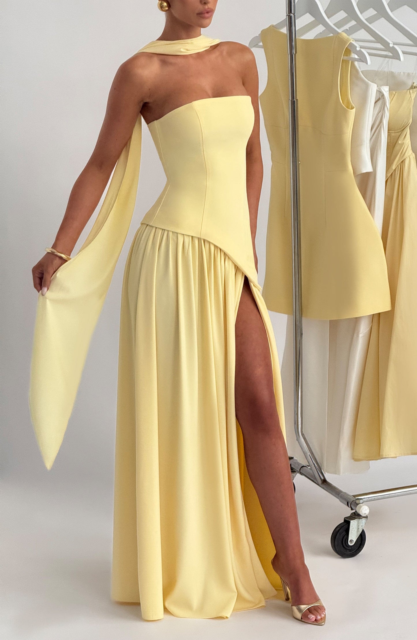 Chloe - Robe Longue Maliyah Citron