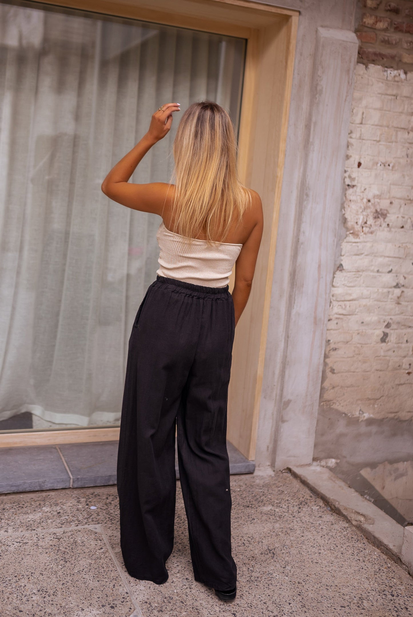 Pantalon Tim en lin - noir