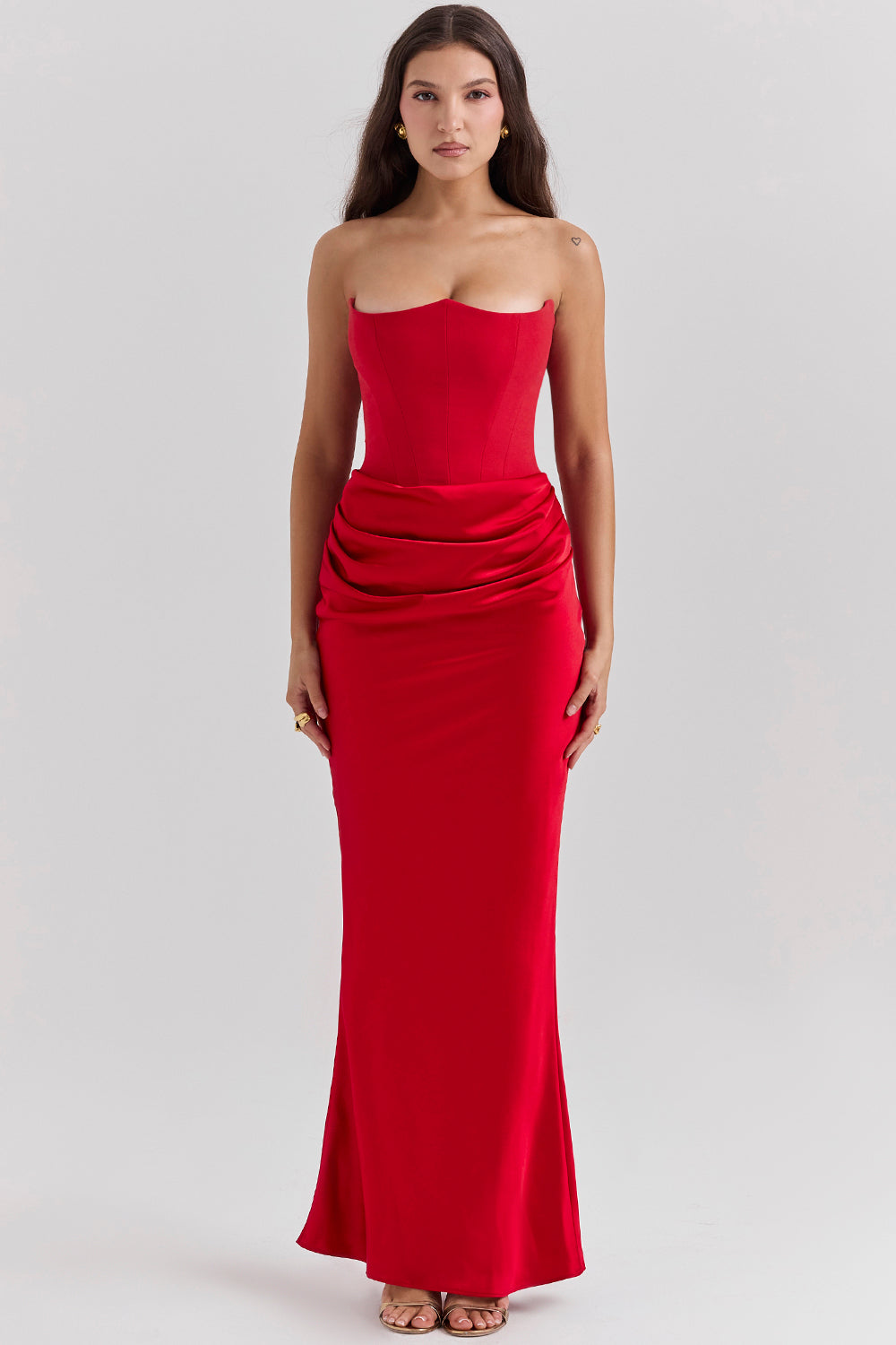Elodie Strapless Silk Dress