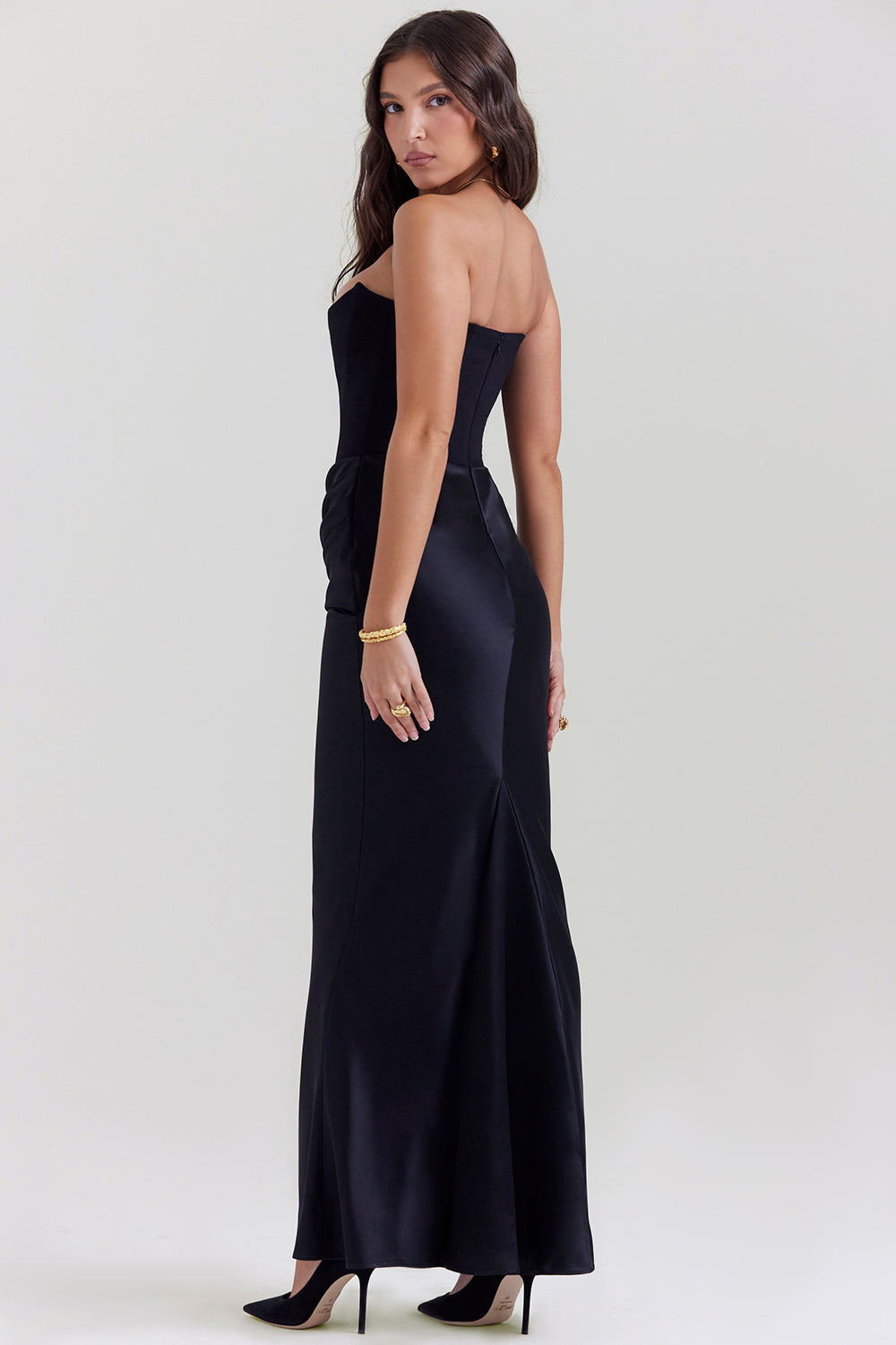 Elodie Strapless Silk Dress