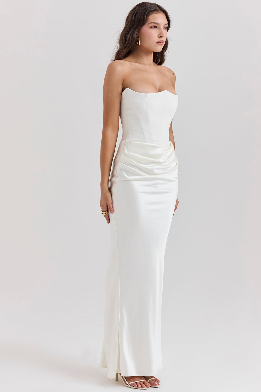 Elodie Strapless Silk Dress