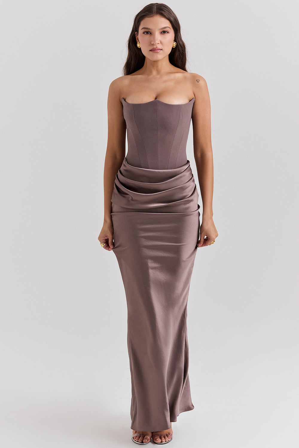 Elodie Strapless Silk Dress
