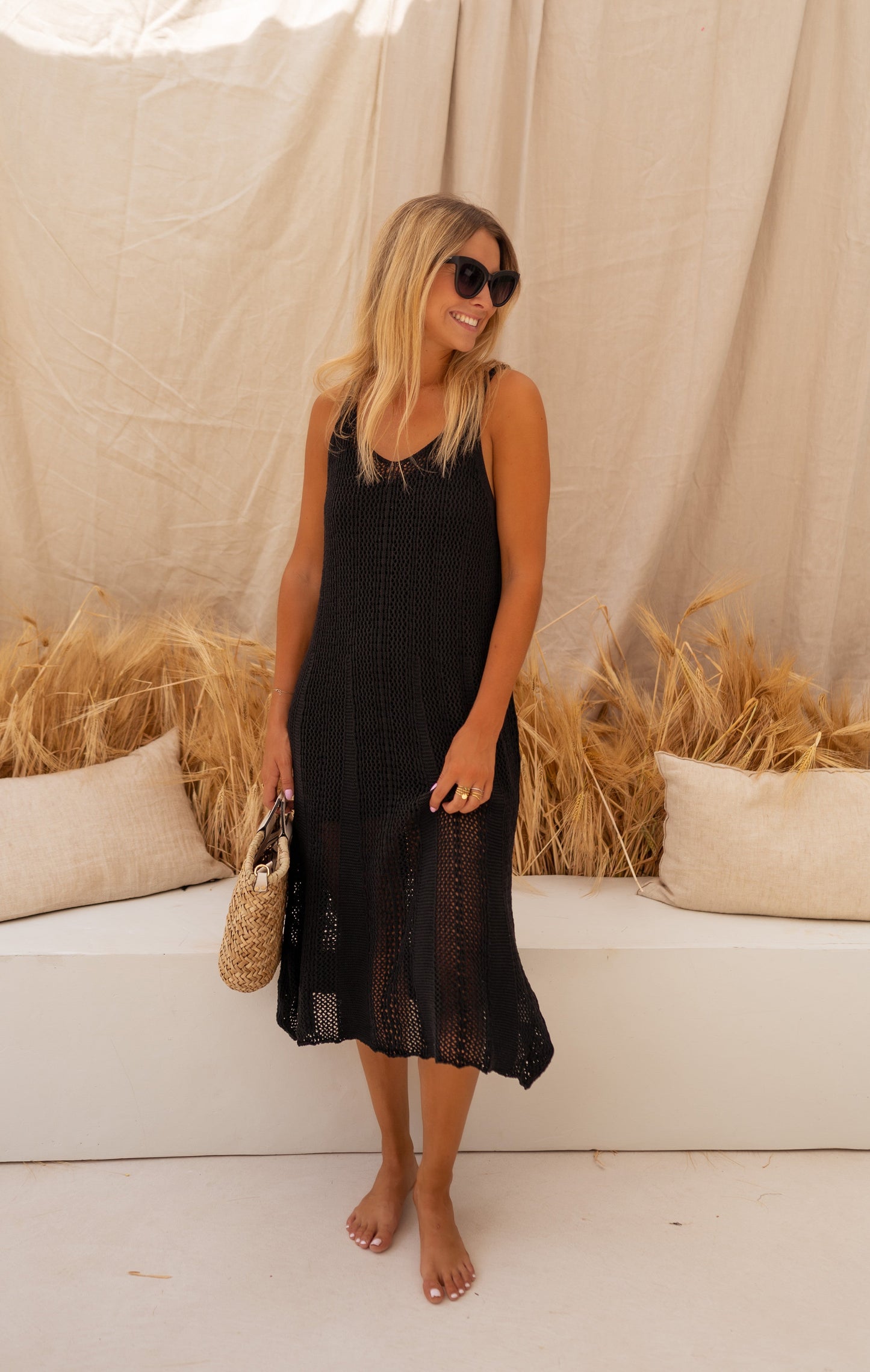 Robe Wendy - noire en crochet