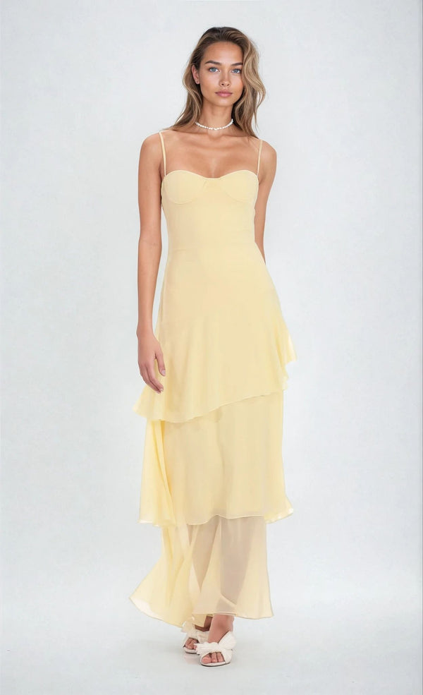 CHLOE | ROBE LONGUE FLUIDE EN SOLEIL DOUX