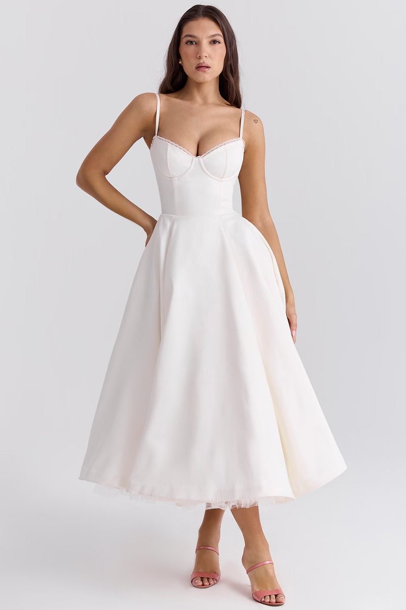 ISABEAU | ROBE MIDI ROMANTIQUE ET ÉLÉGANTE