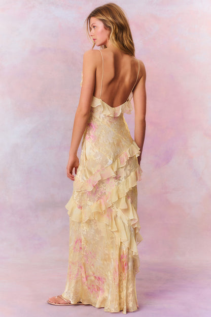 Rialto | Maxi-jurk van bloemenchiffon