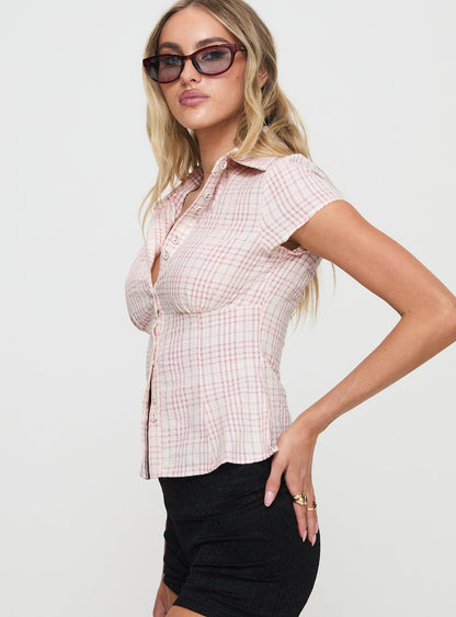 CHLOÉ | TOP À CARREAUX ROSES