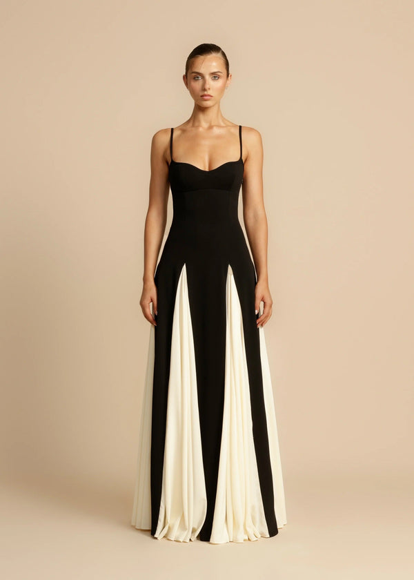 OLIVIA | Black Tie Maxi Dress