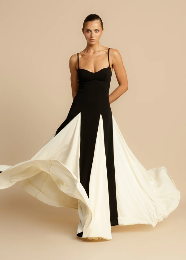 OLIVIA | Black Tie Maxi Dress