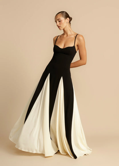 OLIVIA | Black Tie Maxi Dress