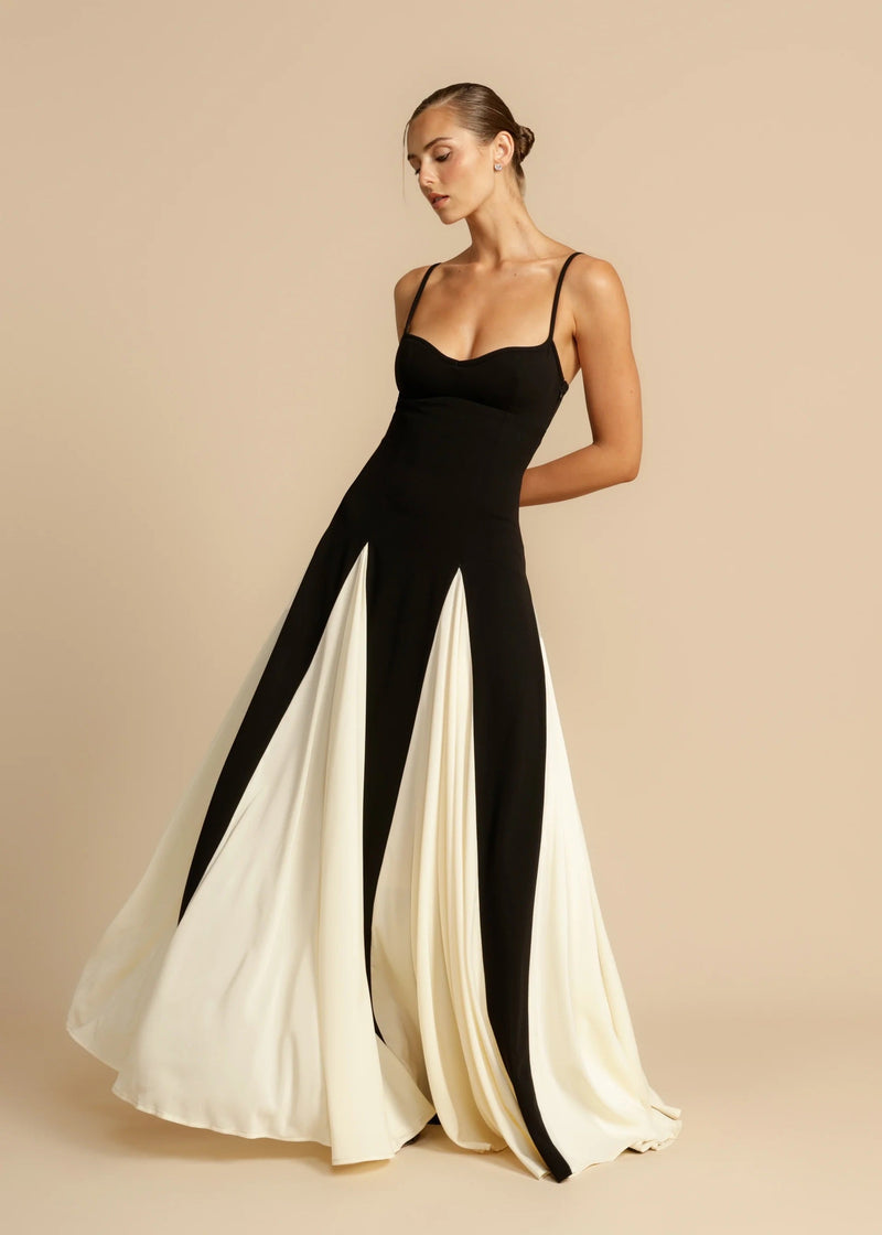 OLIVIA | Black Tie Maxi Dress