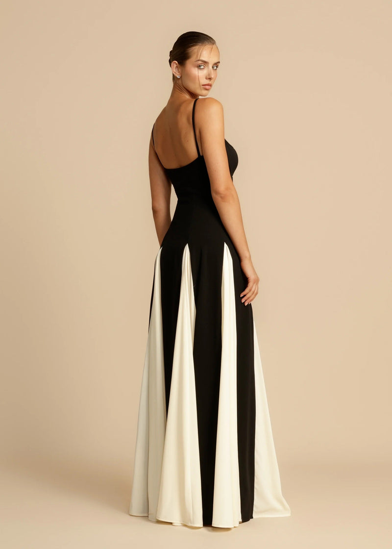 OLIVIA | Black Tie Maxi Dress