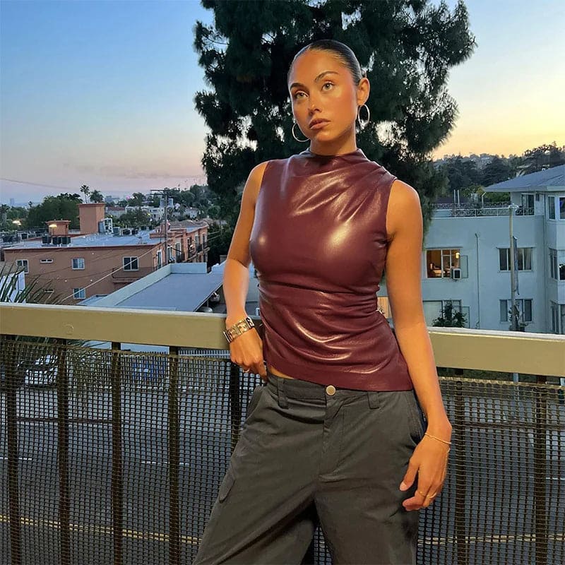 Claudine | Haut en cuir