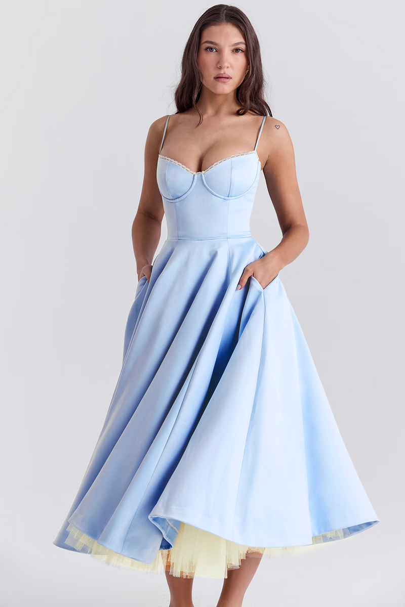 ISABEAU | ROBE MIDI ROMANTIQUE ET ÉLÉGANTE