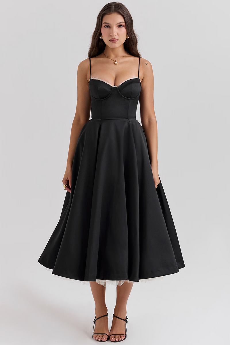 ISABEAU | ROBE MIDI ROMANTIQUE ET ÉLÉGANTE