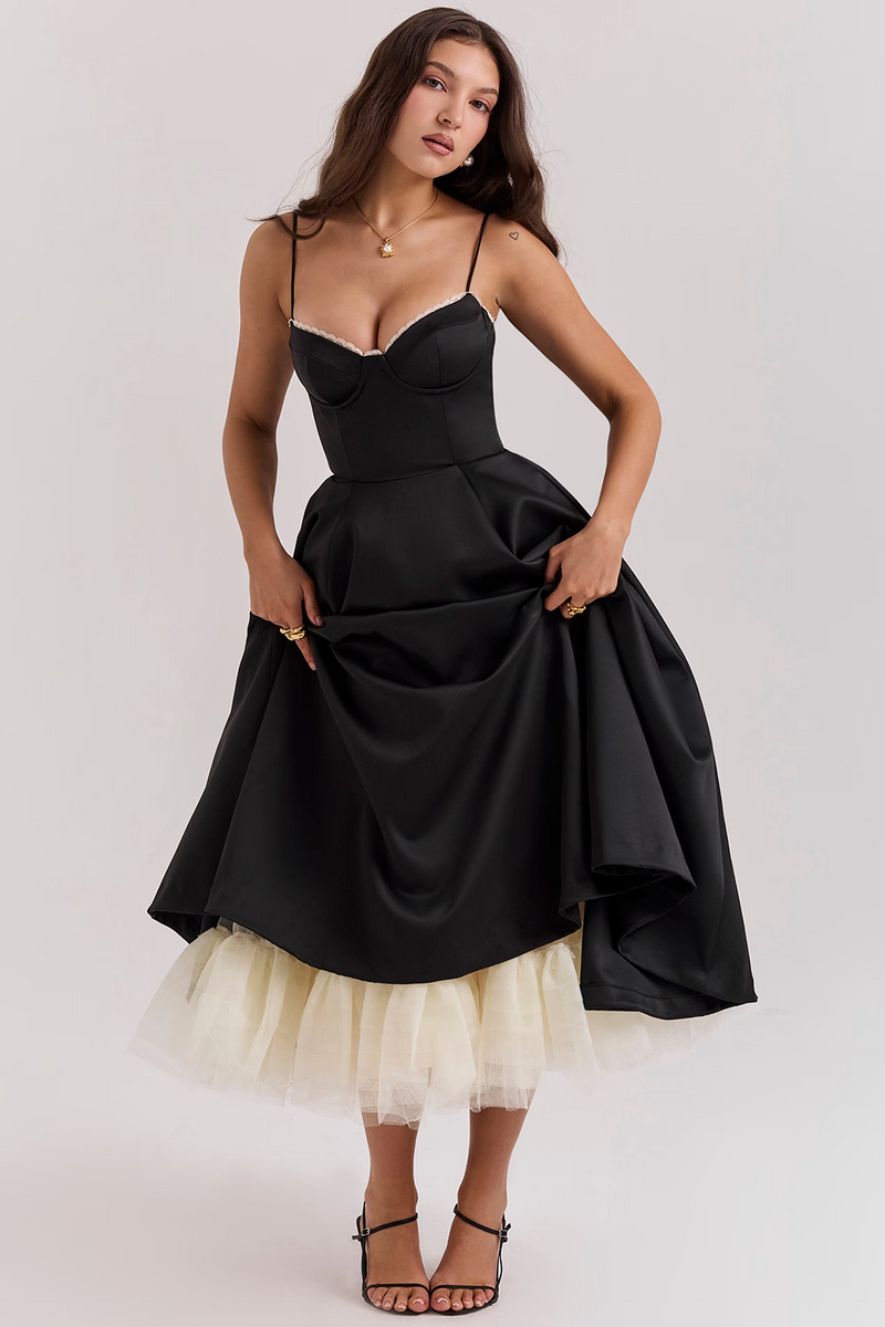 ISABEAU | ROBE MIDI ROMANTIQUE ET ÉLÉGANTE