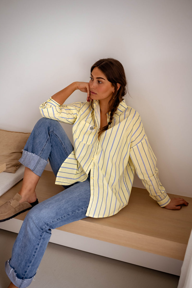 Chemise Happy - à lignes jaune