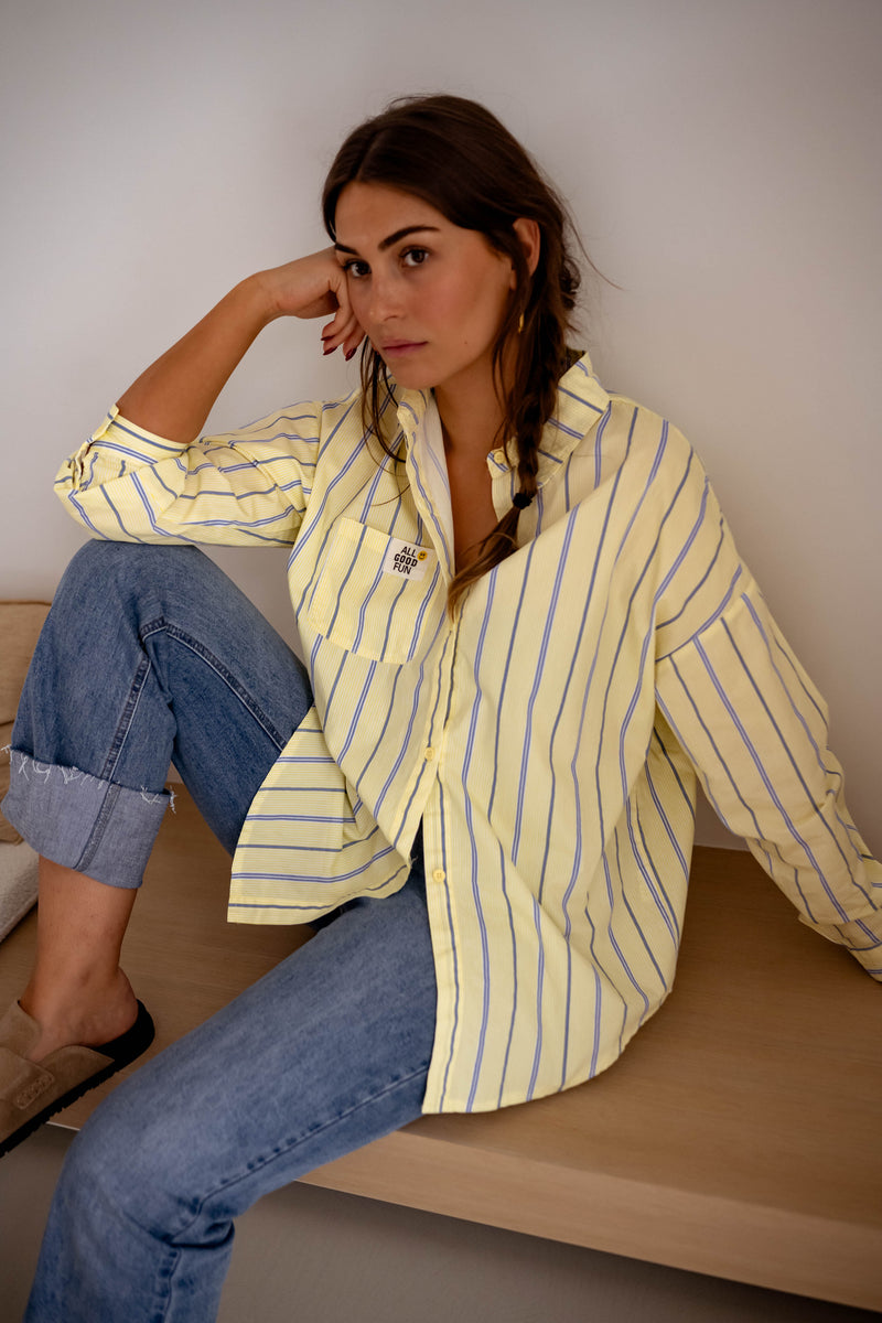 Chemise Happy - à lignes jaune
