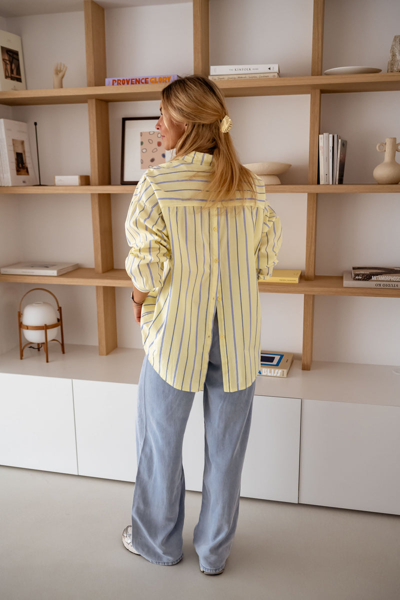 Chemise Happy - à lignes jaune