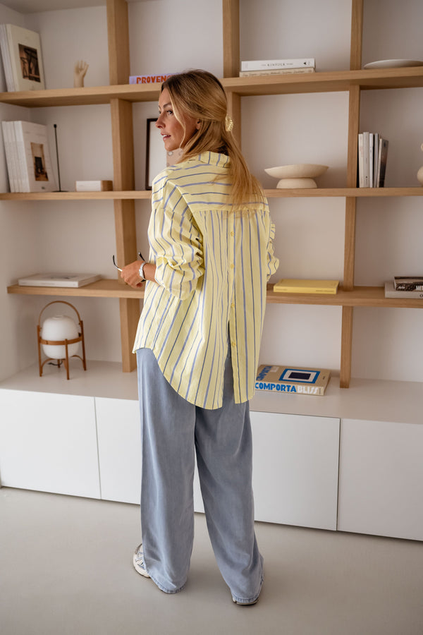 Chemise Happy - à lignes jaune
