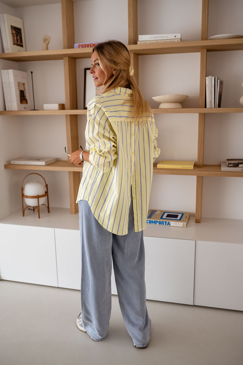 Chemise Happy - à lignes jaune