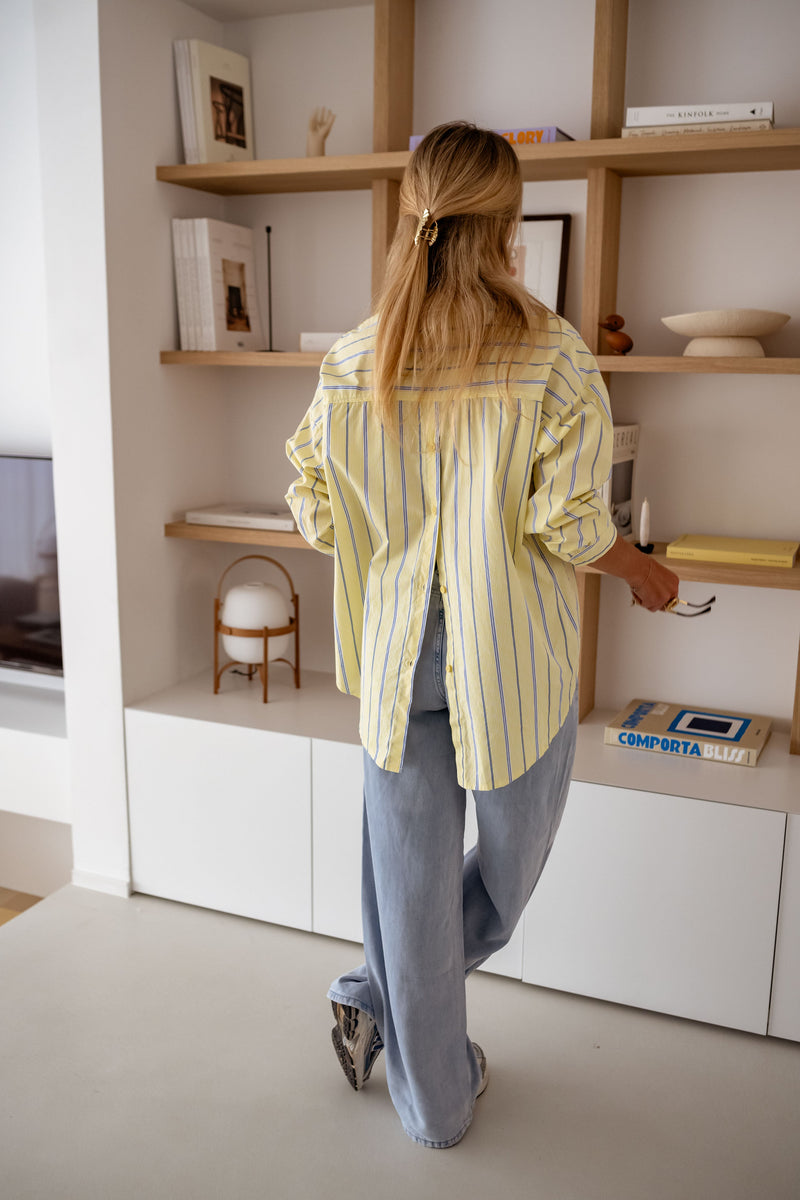 Chemise Happy - à lignes jaune