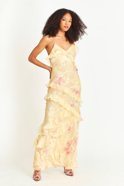 Rialto | Robe maxi en chiffon à fleurs