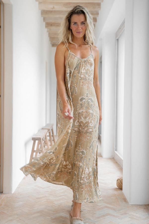 Dress Madia Barok Khaki