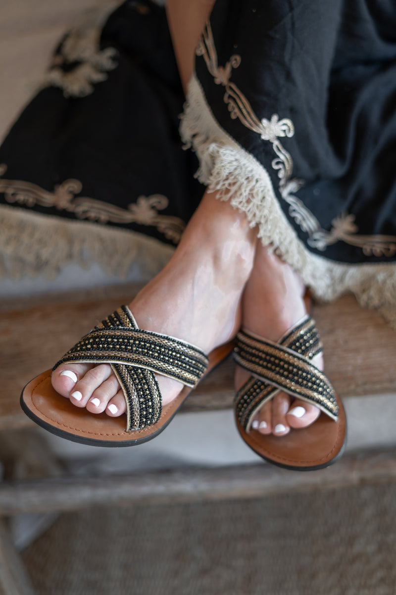 CHLOE | Perles Slipper noires