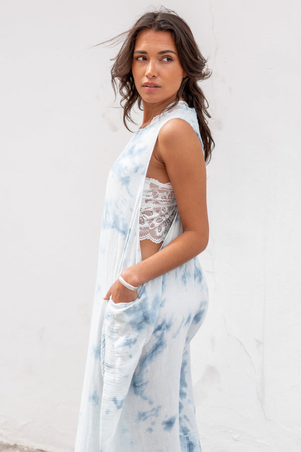 Long Dress Ciri Blue Tie Dye