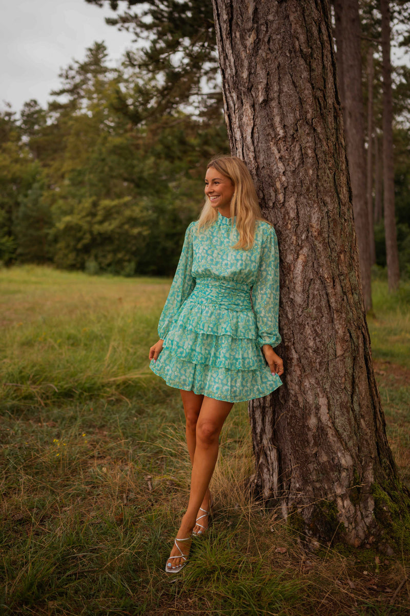 Robe Manaé - bleue et verte