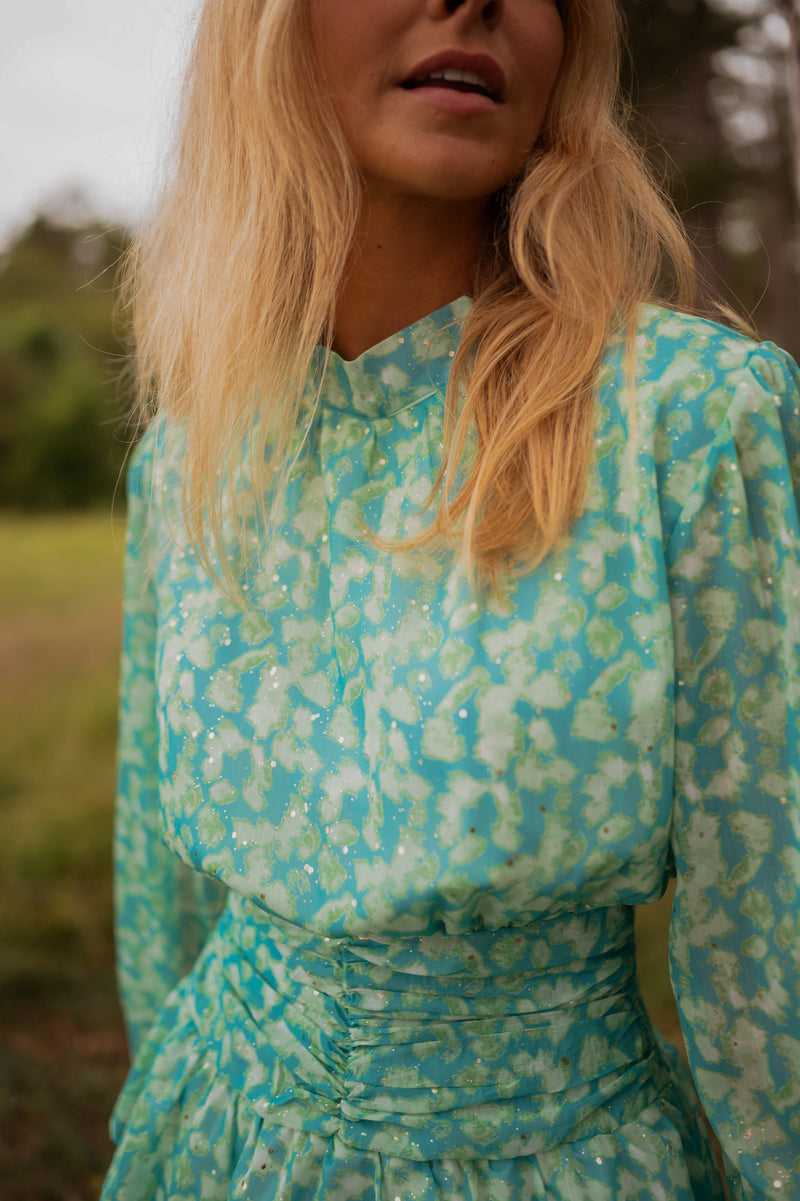 Robe Manaé - bleue et verte