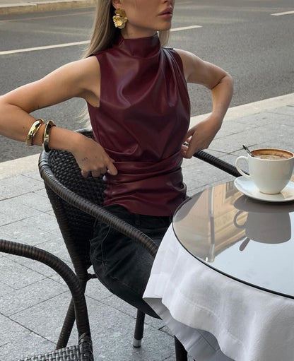 FLEUR | TOP EN CUIR ÉLÉGANT