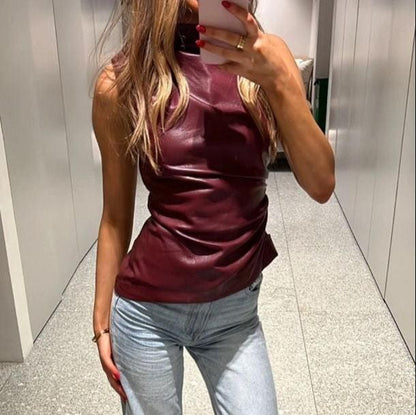 Claudine | Haut en cuir