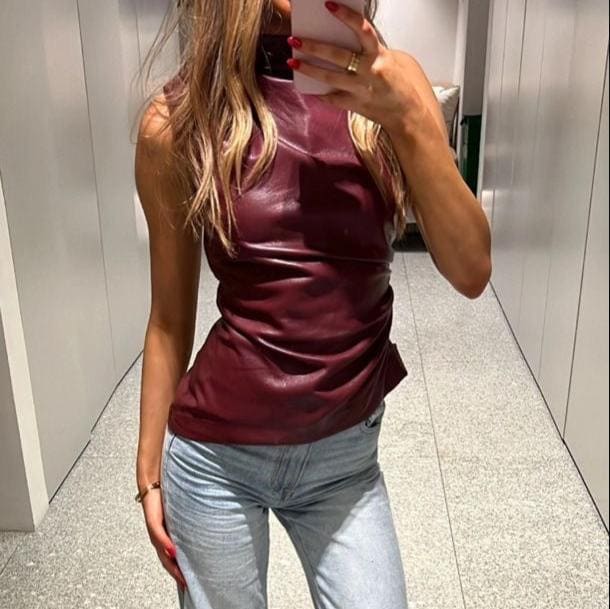 Claudine | Haut en cuir