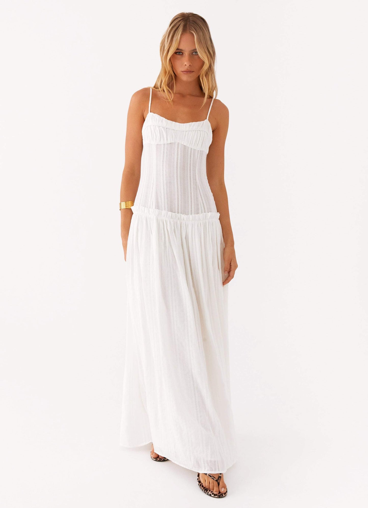 Isla Ruched Cotton Maxi