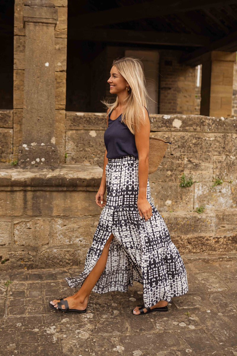 Jupe Gaelle - bleue en tie & dye