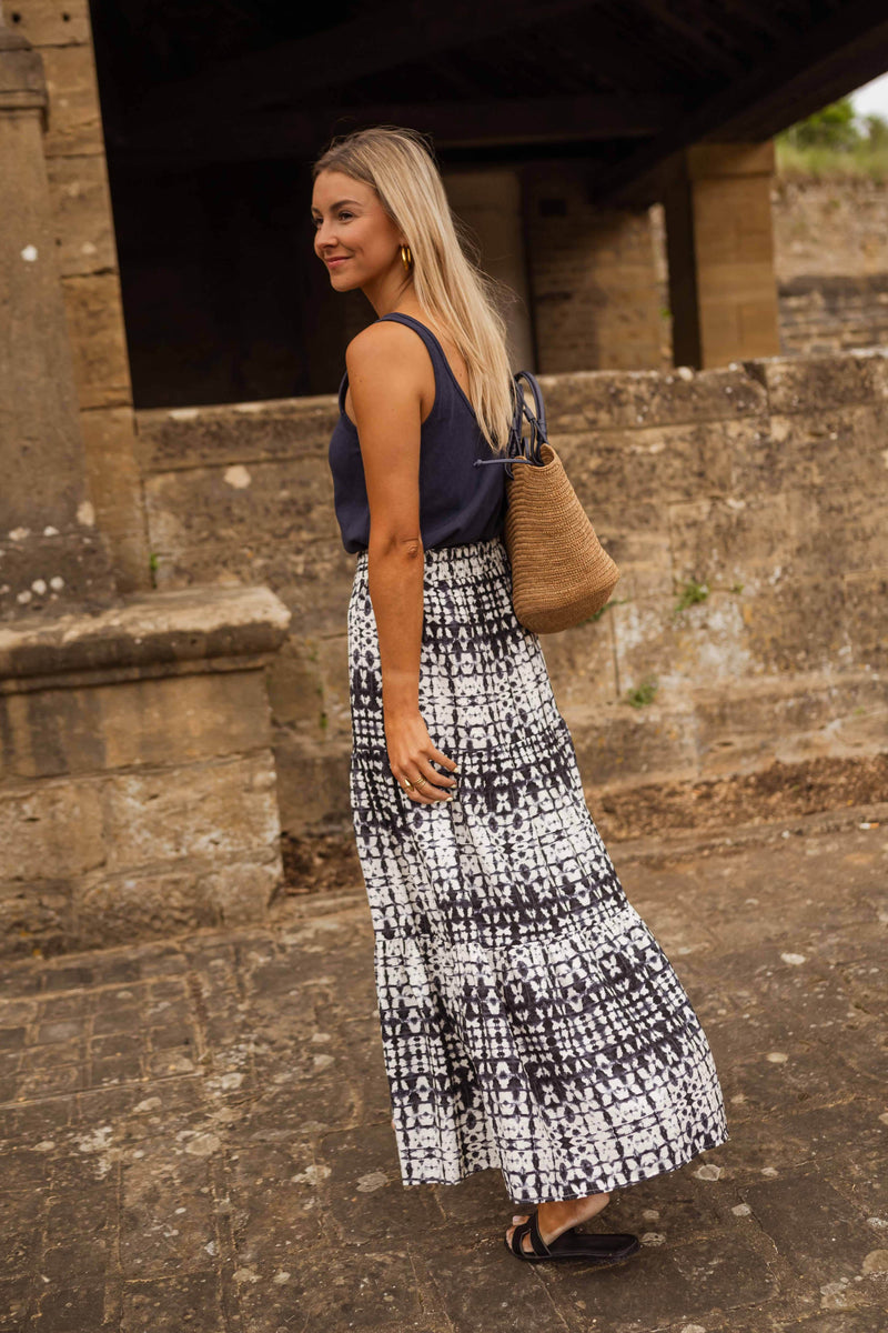 Jupe Gaelle - bleue en tie & dye