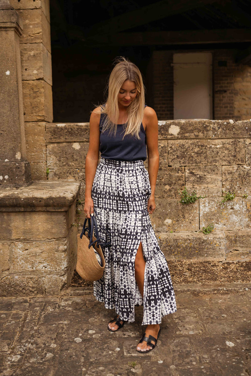 Jupe Gaelle - bleue en tie & dye