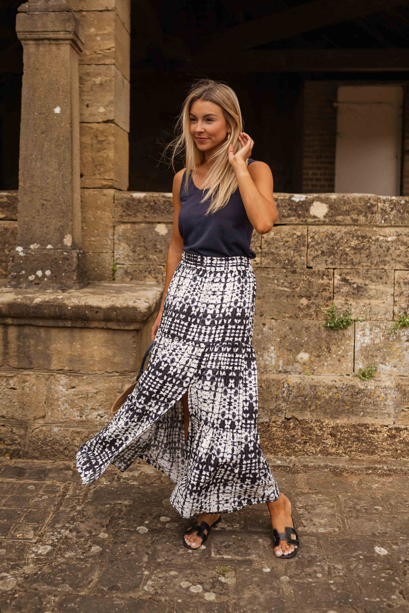 Jupe Gaelle - bleue en tie & dye