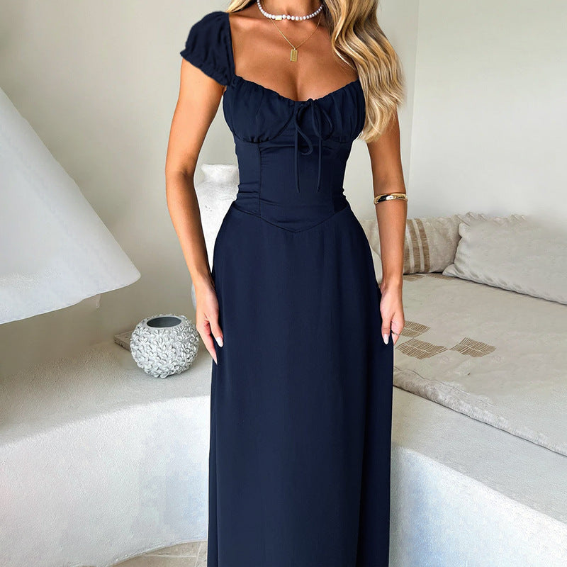 LÉA | ROBE MAXI ROMANTIQUE À MANCHES BOUFFANTES