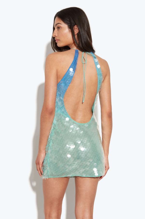 NÉVINE | ROBE MINI À PAILLETTES BICOLORE