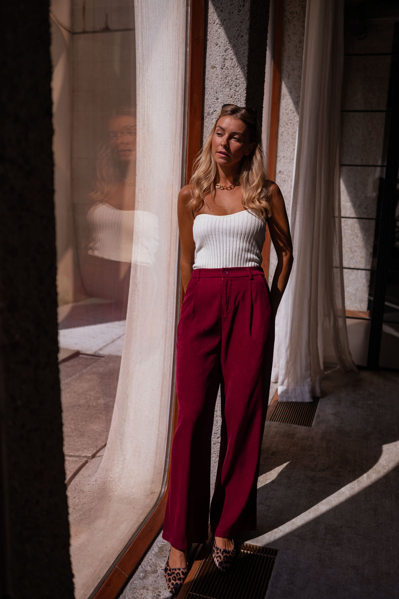 Pantalon Azra - bordeaux